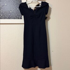 Anthropologie Maeve Blue Grid Plaid Dress Ruffle